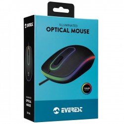 Everest SM-166 Usb Siyah Işıklı Optik Mouse