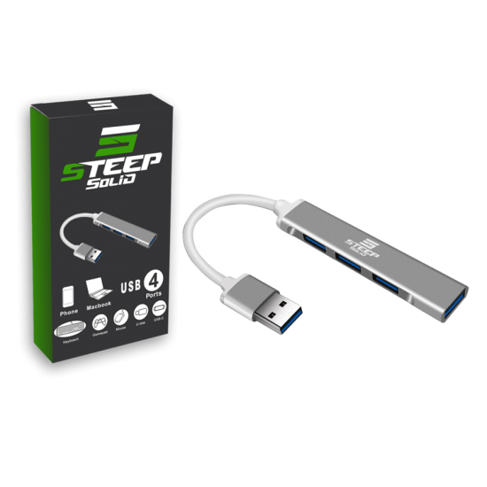 Steep Solid Ultra Slim 4 Port USB 3.0 Hub Çoklayıcı - Çoğaltıcı (Metal)