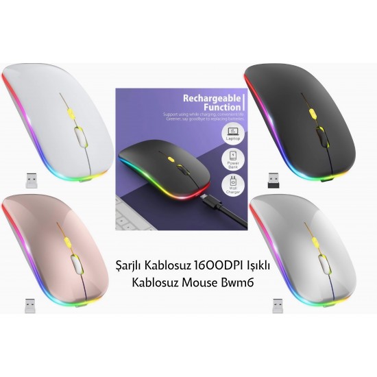 BWM6 KABLOSUZ ŞAJLI RGB MOUSE